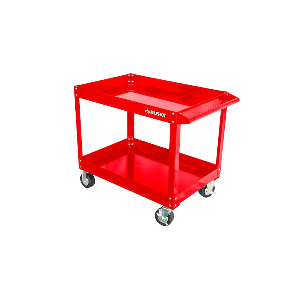 36 In. 2 Tier Cart, Gloss Red