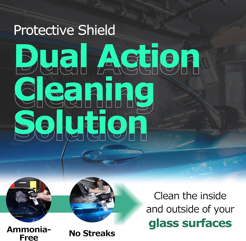 Car Window Cleaner Spray 16.91 Fl.Oz | Window Cleaner with Protective Ceramic Coating for Cars | Streak Free Car Glass Cleaner, Water Repellent & Windshield | Ammonia Free Cleaner Spray