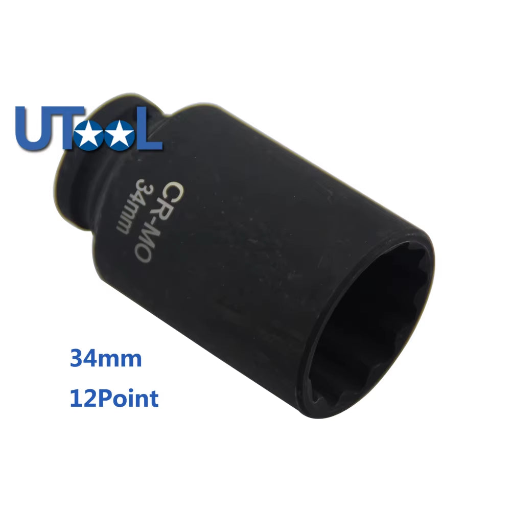 30Mm 32Mm 34Mm 36Mm 1/2"DR 12 Point Impact Socket Spindle Axle Nut Socket Hub Axle Nuts Removing Installing Tool