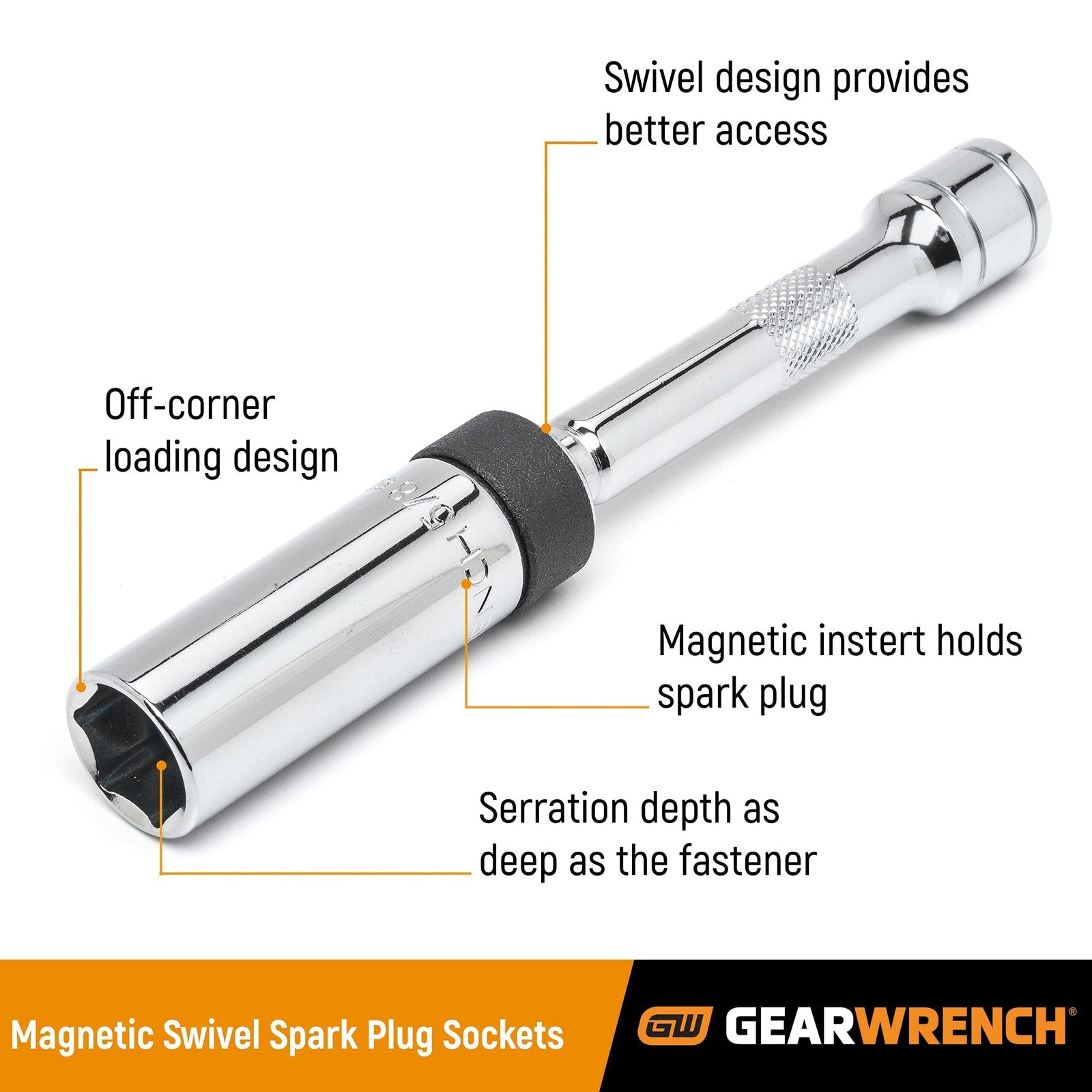 GEARWRENCH 80546 5/8-Inch X 6-Inch Swivel Spark Plug Socket