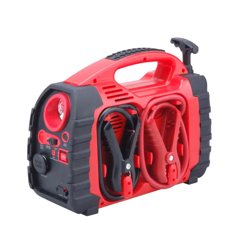 12-Volt/Usb Power 7-In-1 Portable Power Station, Jump Starter, Air Compressor, Manual Generator, Battery Charger