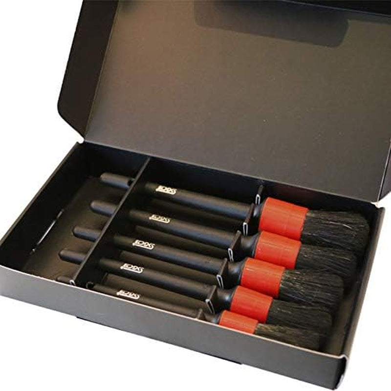 Auto Soft Detailing Brush Set, Boar Hair Bristle Brush for Car Auto Detail, Scratch Free Automotive Caring Brushes for Car Motorcycle Interior Exterior Cleaning Emblems Wheels Dashboard Air Vent
