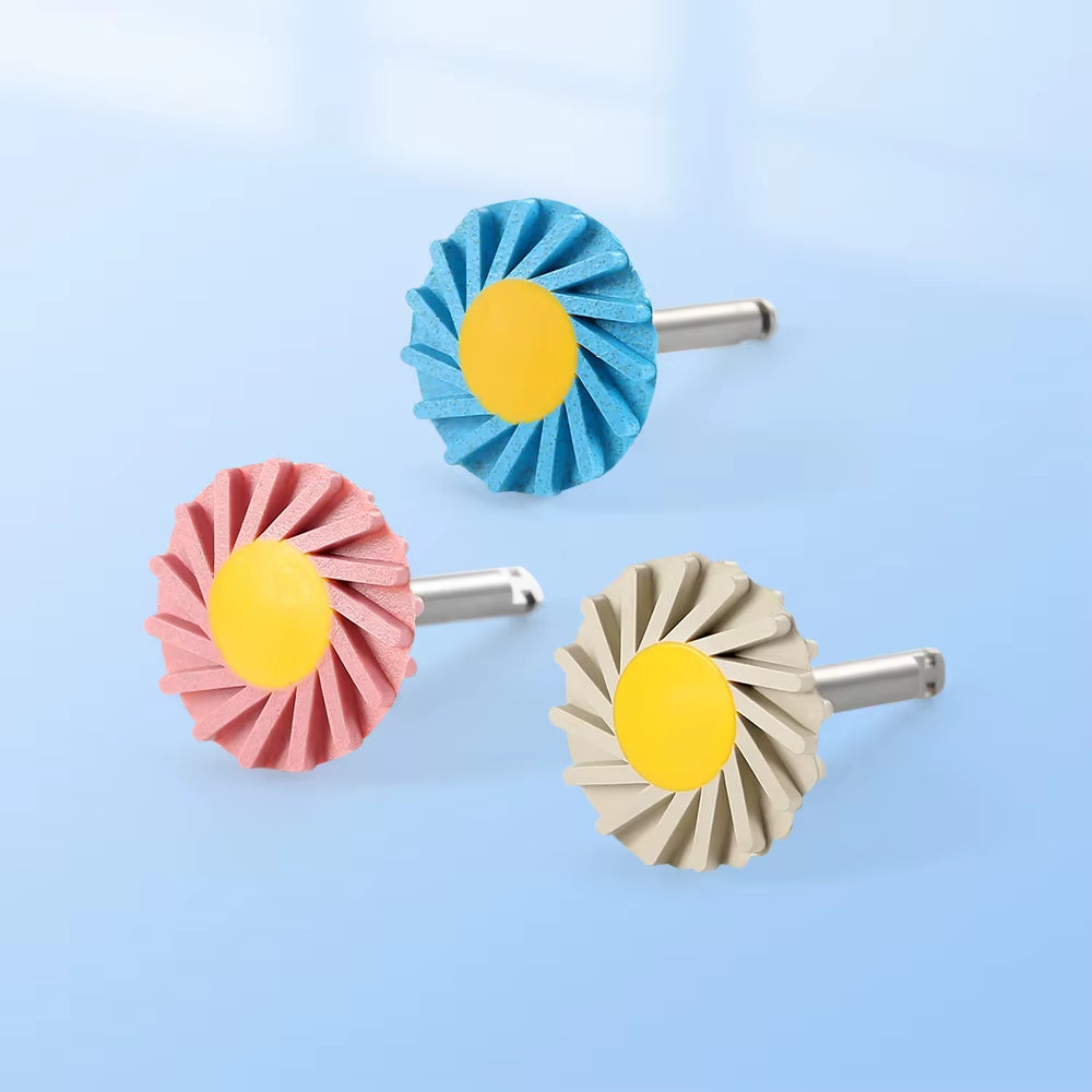 6Pcs/Set Dental Zirconia Polishing Wheel 2.35Mm Polisher for Ceramic Lithium Disilicate Zirconia 3-Step Polishing System