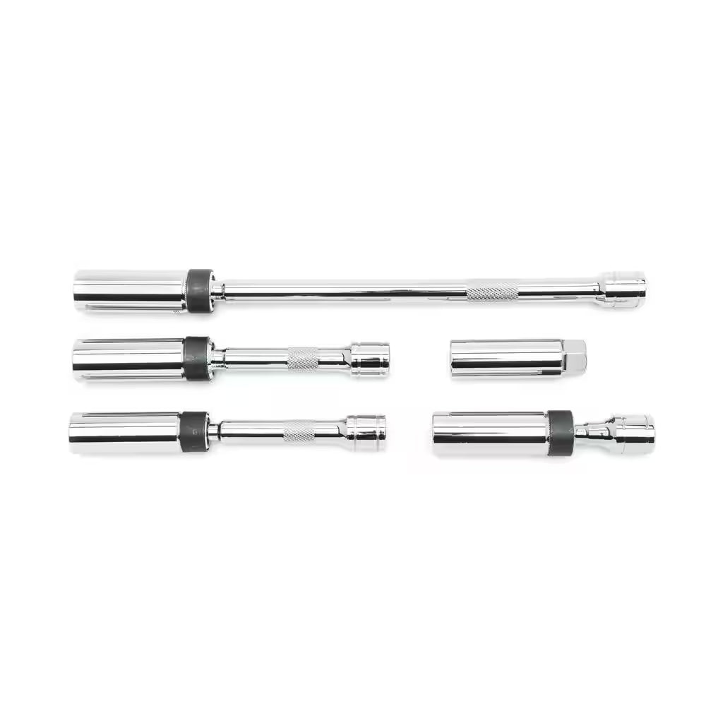 3/8 In. Drive 6-Point Magnetic Swivel Spark Plug Socket Set (5-Piece)