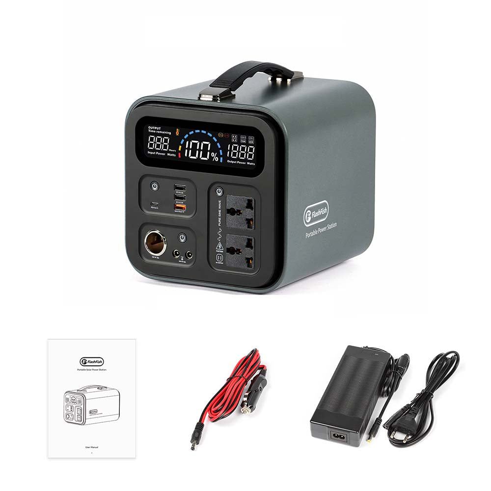 [USA Direct] Flashfish UA550 110V 600W Power Station 148800Mah 550Wh Pure Sine Wave Solar Generator Backup Emergency Outdoor Power