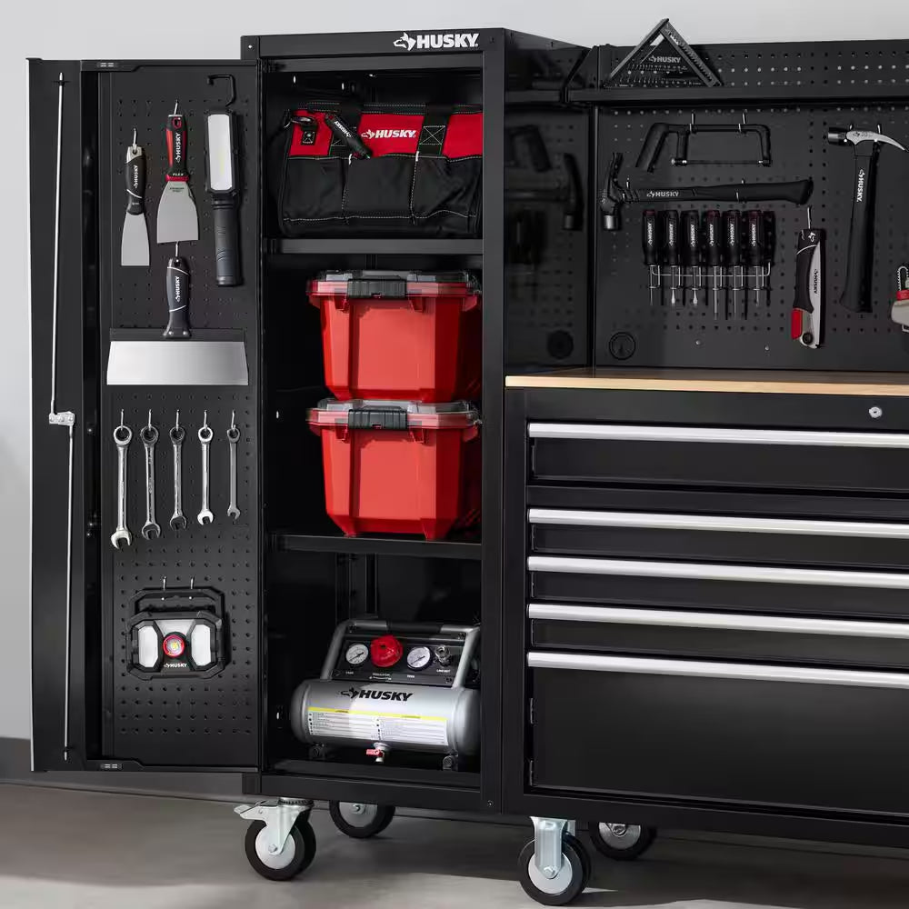 Modular 20 In. W Standard Duty 3-Shelf Black Side Tool Chest