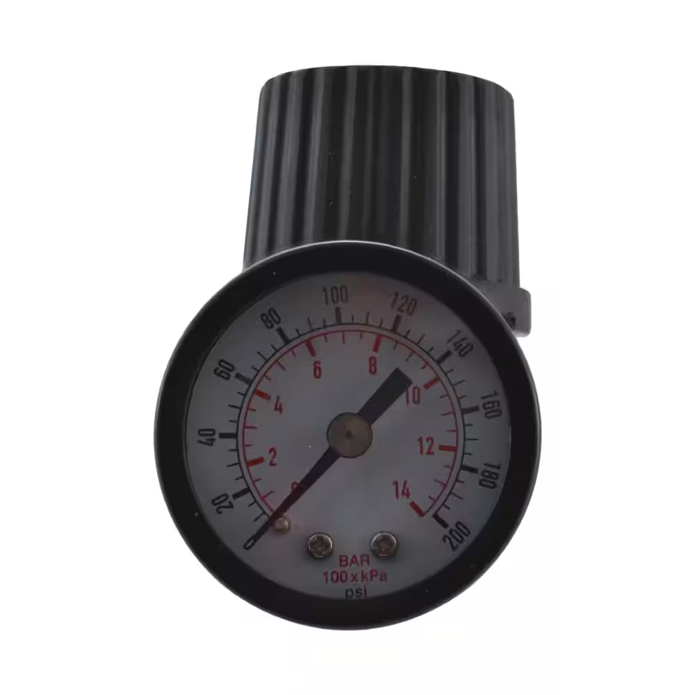1/4 In. Black Air-Compressor Regulator with Gauge