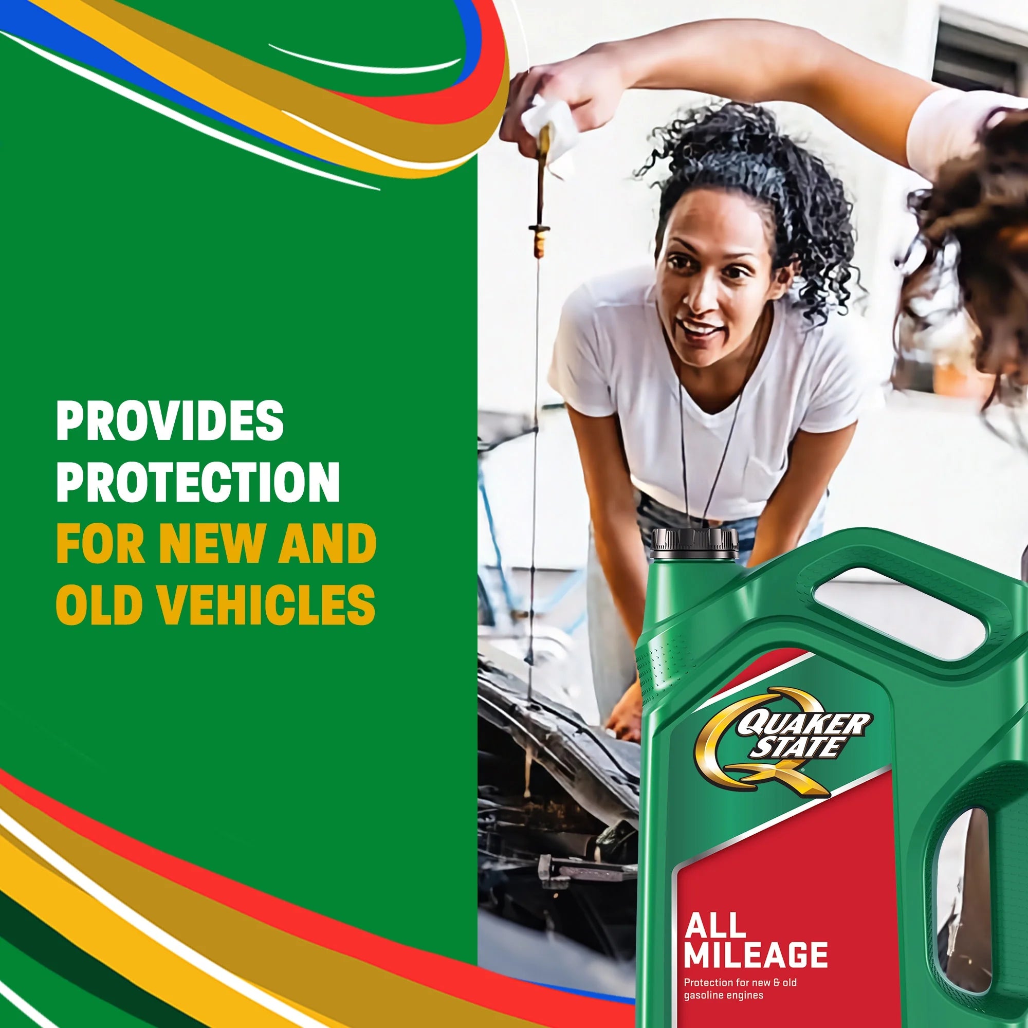 (3 Pack)  All Mileage 10W-40 Motor Oil, 5 Quart