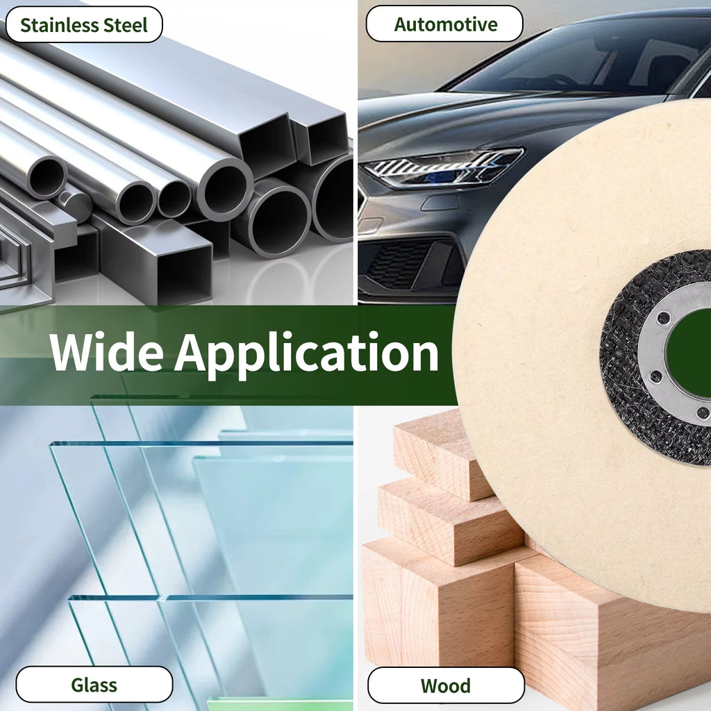 2/3/4/4.5/5 Inch Wool Polishing Wheel Buffing Pad for Angle Grinder Grinding Disc Metal Wood Stainless Steel Polishing Abrasives