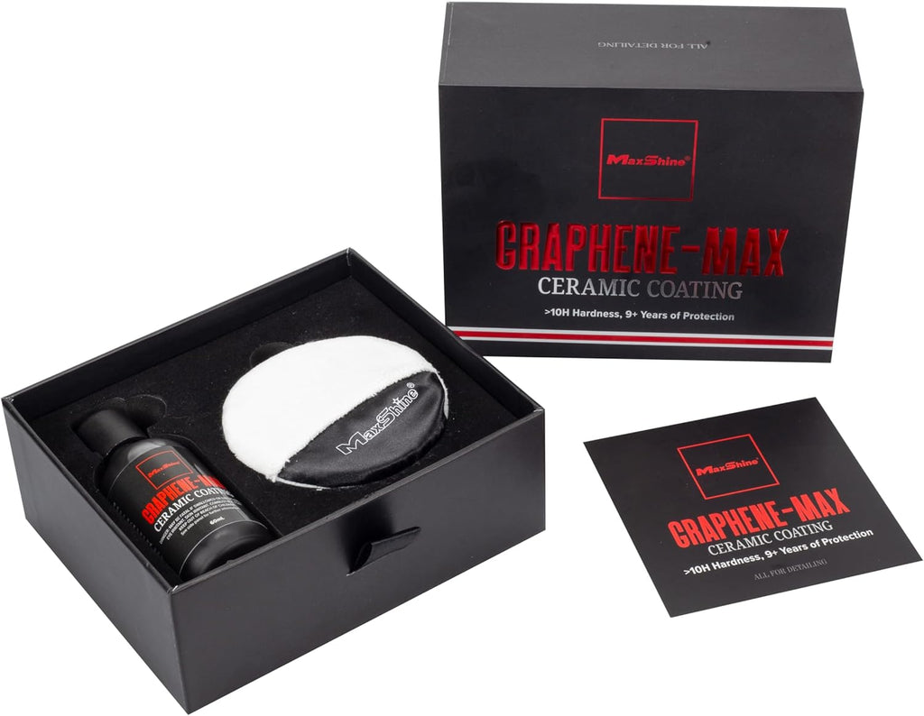 Graphene-Max Ceramic Coating 60Ml | Universal Advanced Graphene & Ceramic Formula | Hydrophobic Car Coating with 9-Year Durability | High Gloss Finish & Professional Paint Protection