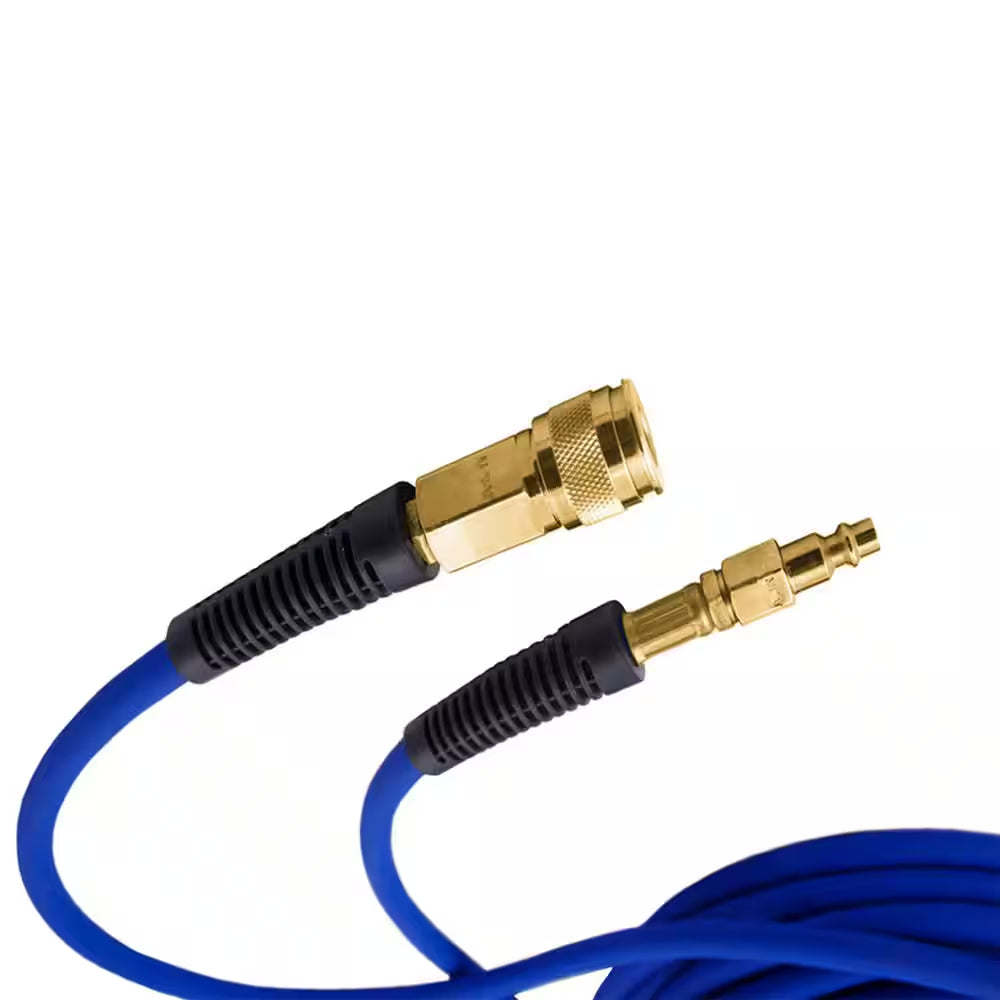 3/8 In. X 50 Ft. Pvc/Rubber Hybrid Air Hose with 1/4 In. Brass Fittings