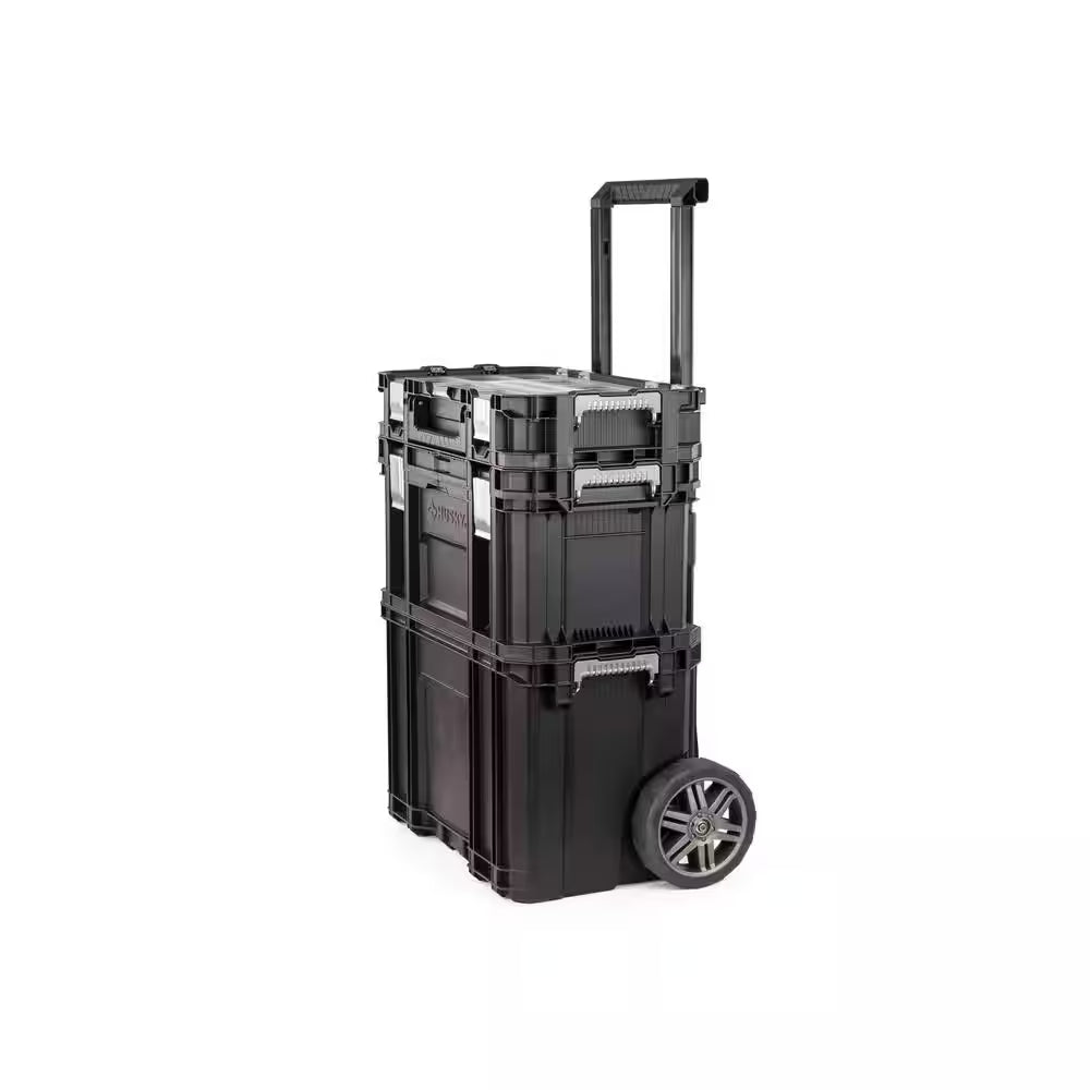 Connect Stackable 22 In. Rolling Tool Cart, 22 In. Tool Box, and Pro Small Parts Organizer with 12 Removable Bins