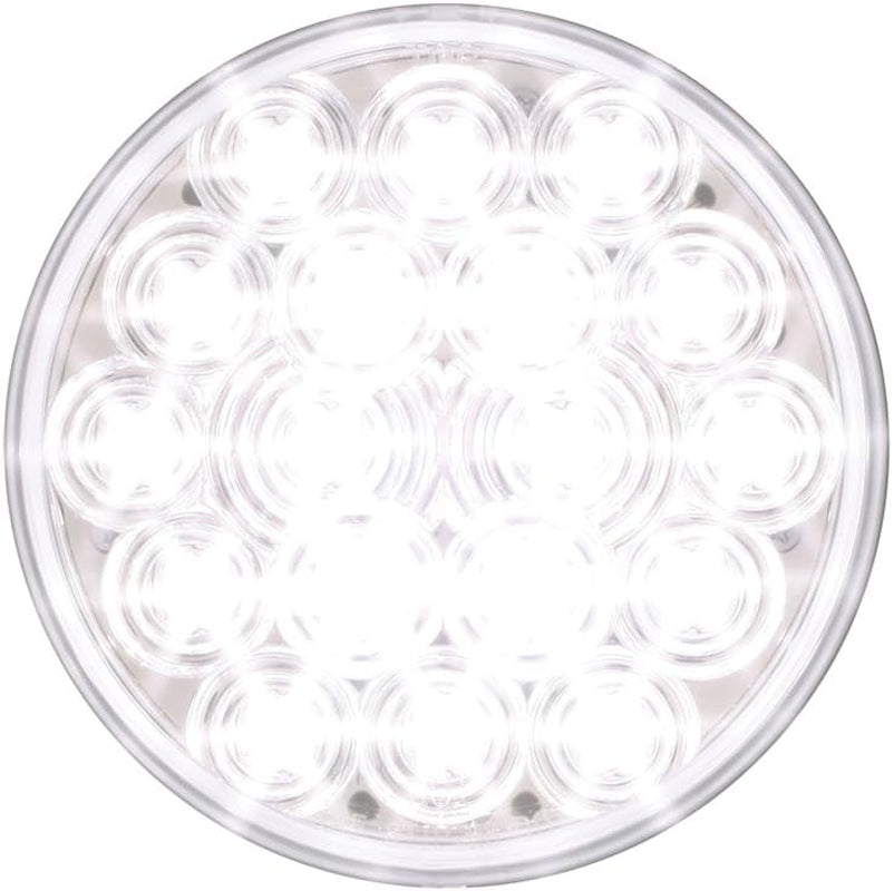 76454 White 4" round Fleet 18-LED Back-Up Light, White/Clear