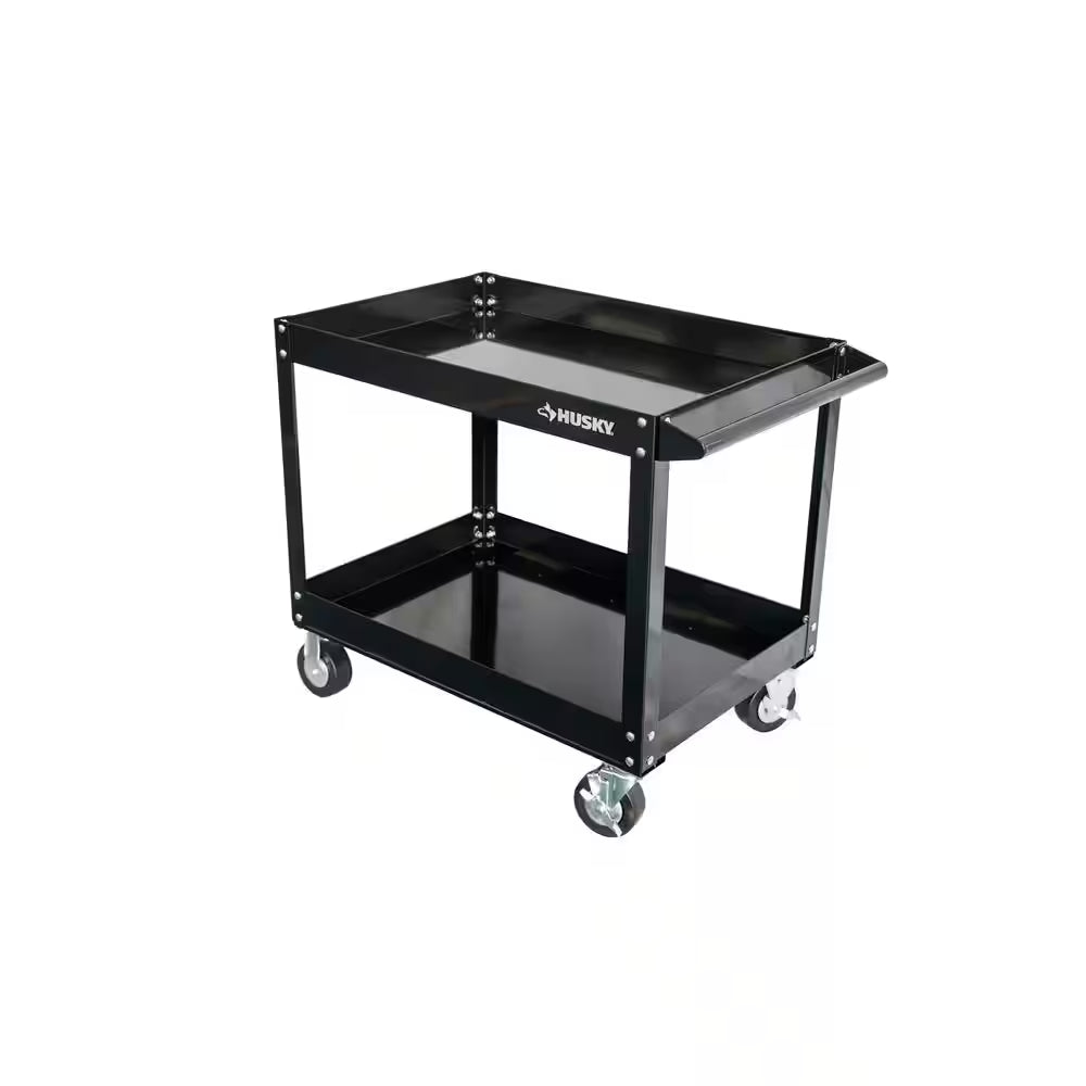 36 In. W X 24.1 In. Deep 2 Tier Cart, Gloss Black