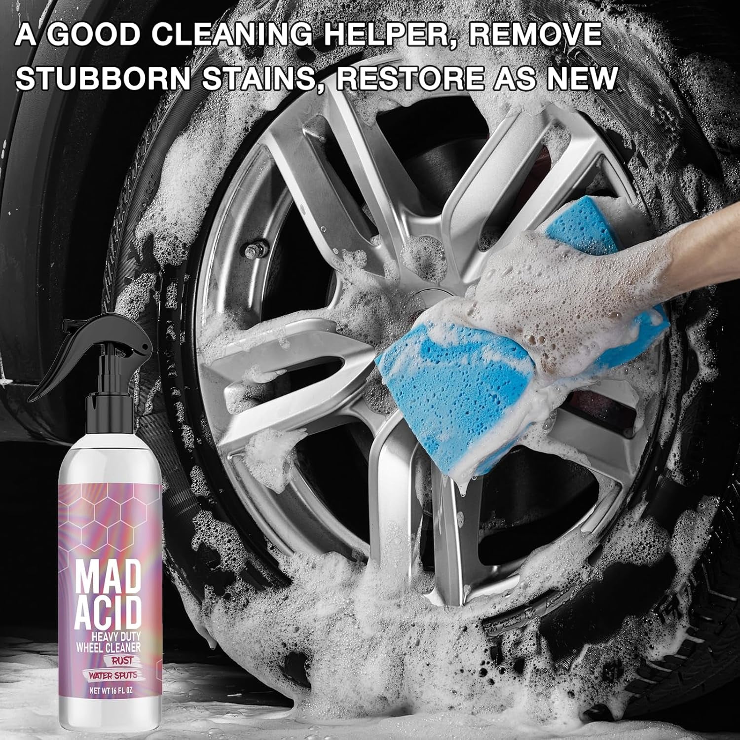 MAD ACID Glass Cleaner, Mad Acid Water Spot Remover, Mad Acid Shower Cleaner, All Purpose Cleaner,Easily Remove Hard Water Spots from Windows,Mad Acid Cleaner for Bathroom,Car, Furniture(120Ml)