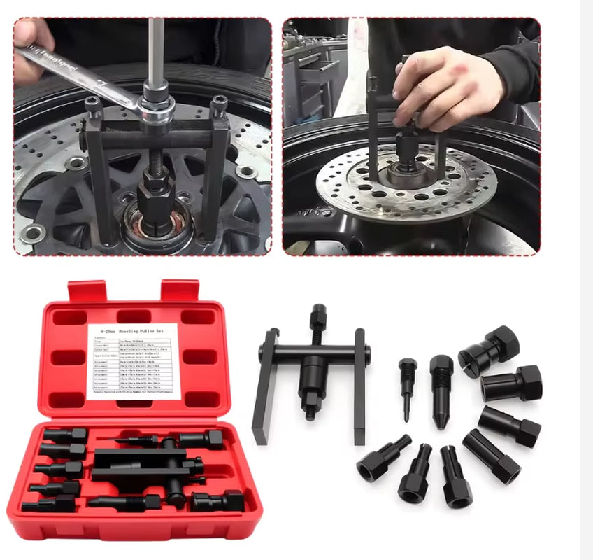 10 Pcs/Set Motorcycle Internal Bearing Puller Kits Aluminum Wheel Bearing Kit Puller Remover Automotive Tools with Box