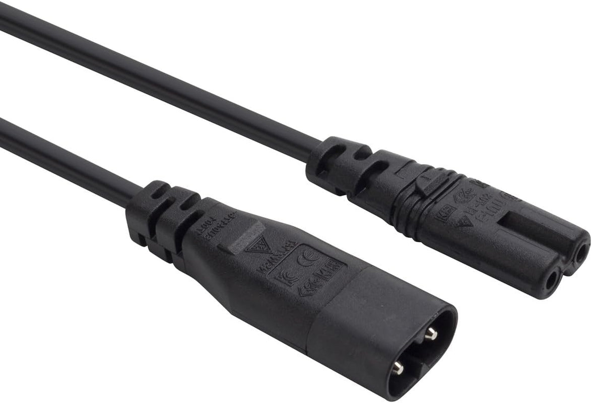 LBSC IEC 60320 C8 Plug to C7 Receptacle Male to Female Extension Power Supply Main Adapter Cable 15Ft ()