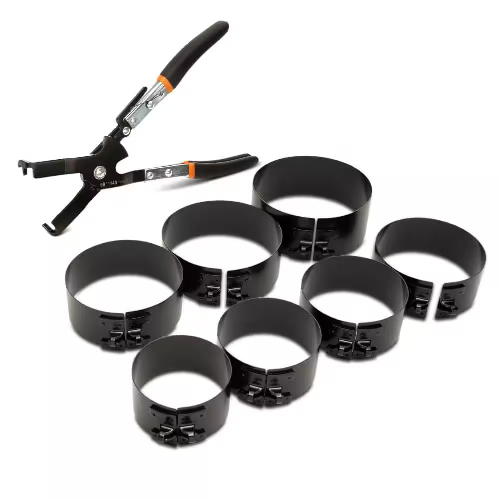 2-7/8 In. X 4-3/8 in Piston Ring Plier Compressor Set (8-Piece)