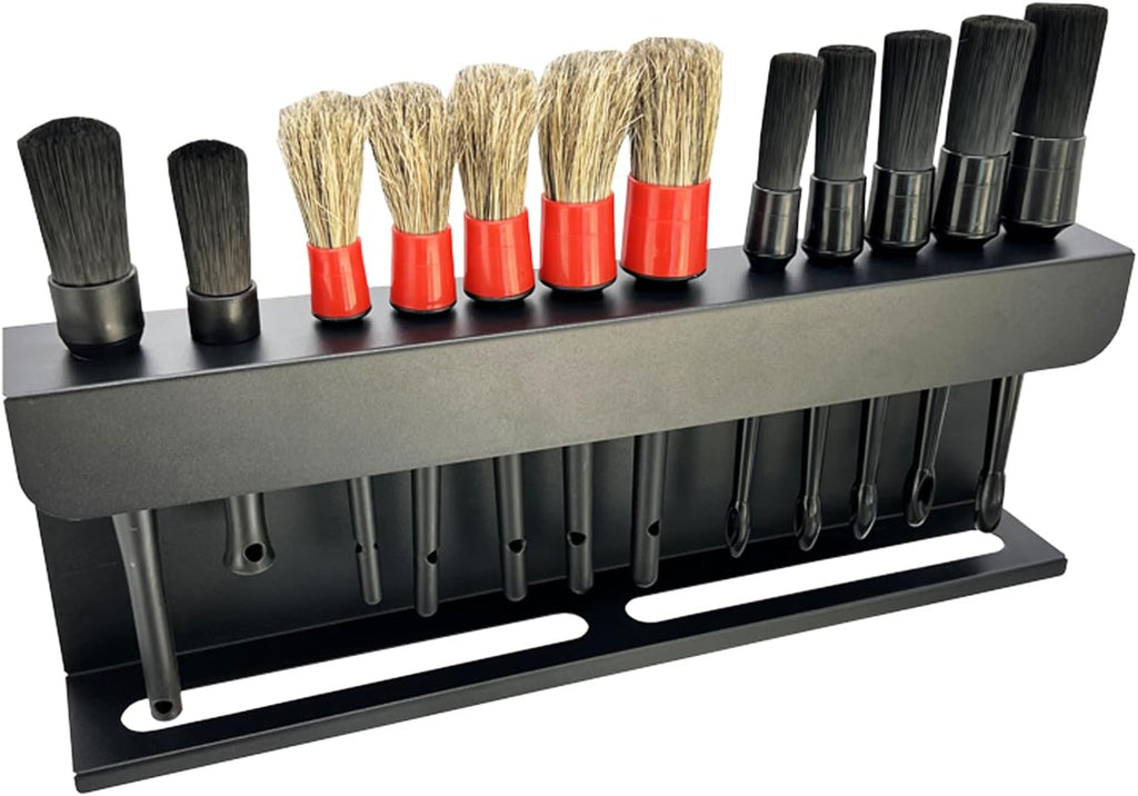 Car Detailing Brush Holder and Brush Kits, 2 in 1 Auto Detailing Spray Bottle Holder and Detail Brush Rack,Putting 12 Car Detailing Brushes,For Auto Shop Detailing Tool Organizer