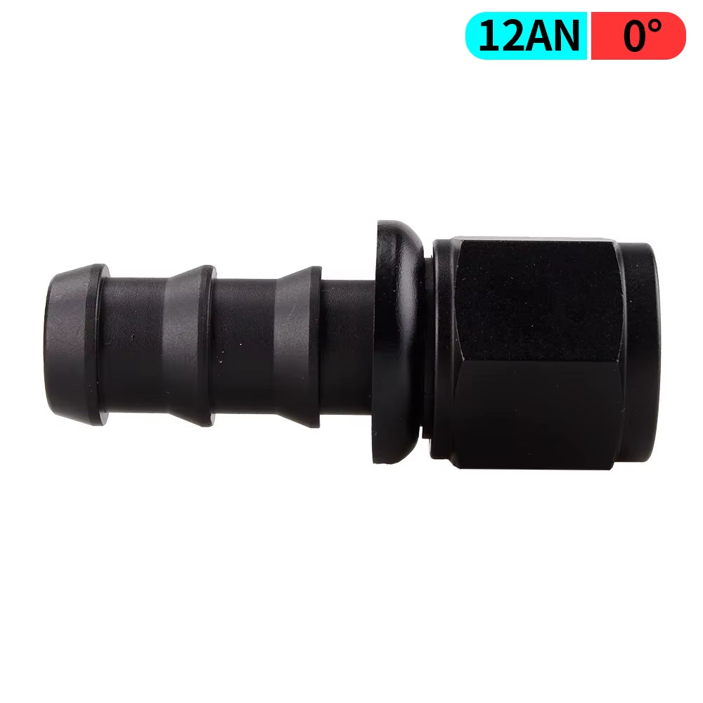 0/45/90/180 Degree AN4/AN6/AN8/AN10/AN12 Straight Female Swivel to Push Lock Barb Hose End Fitting Oil Fuel Hose End Adaptor Kit