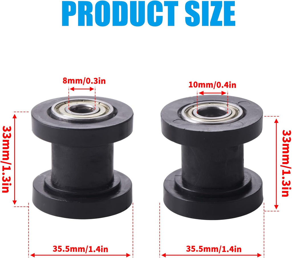 8Mm and 10Mm Chain Roller Pulley Tensioner Wheel Guide per for Motorcycle Mini Bike Atv 125Cc 140Cc 160Cc SSR XR125 CRF50 KLX110 Pitster Pit Dirt Bike Parts（Black）…