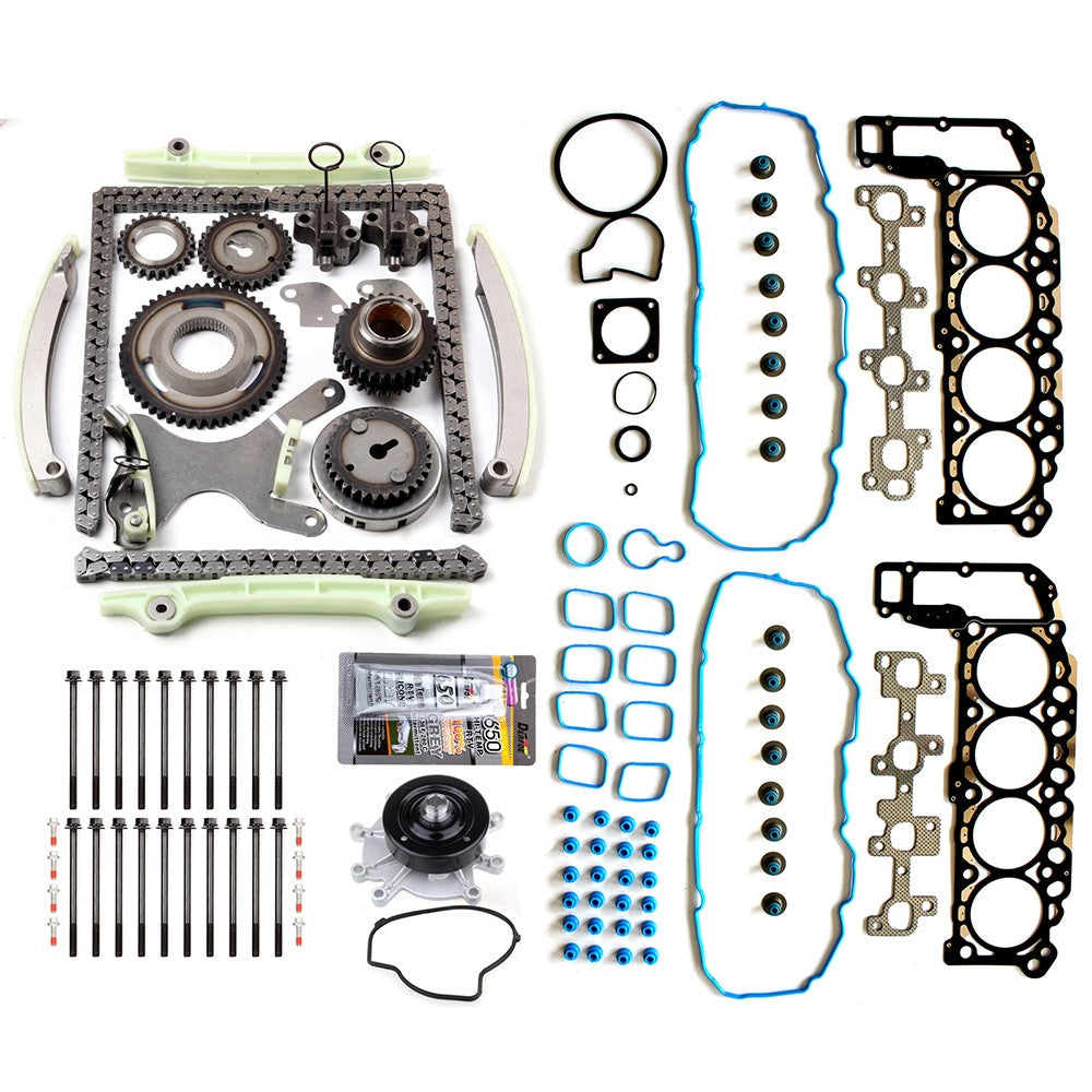 Timing Chain Kit Head Gasket Bolts Set Water Pump for 99-03 Jeep Grand Cherokee