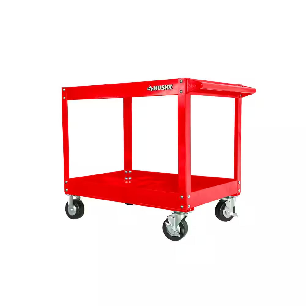 36 In. 2 Tier Cart, Gloss Red