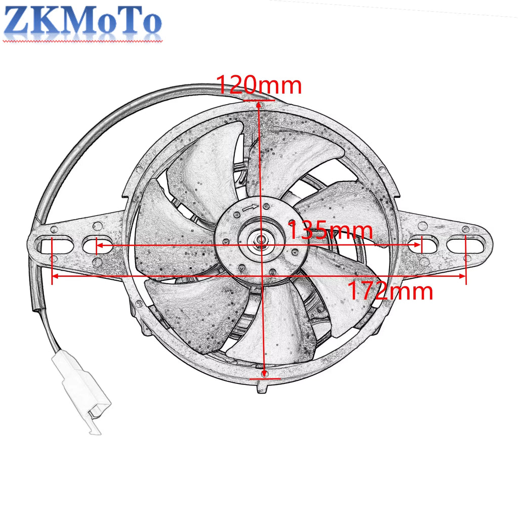Motorcycle ATV Engine Electric Radiator 12V Cooling Fan Oil Cooler for KTM Honda Yamaha Suzuki Kawasaki EXC CRF RMZ YZ WR KX KLX