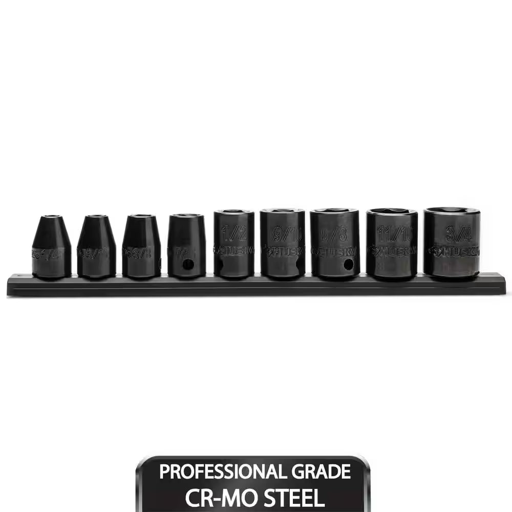 3/8 In. Drive Standard SAE 6-Point Impact Socket Set (9-Piece)