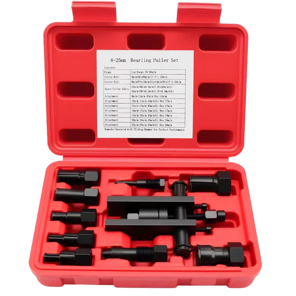 10 Pcs/Set Motorcycle Internal Bearing Puller Kits Aluminum Wheel Bearing Kit Puller Remover Automotive Tools with Box