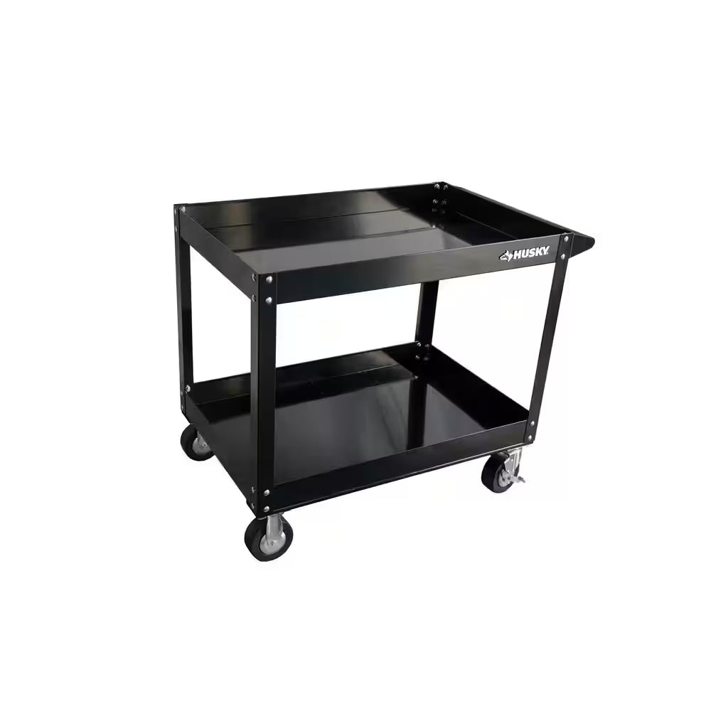 36 In. W X 24.1 In. Deep 2 Tier Cart, Gloss Black