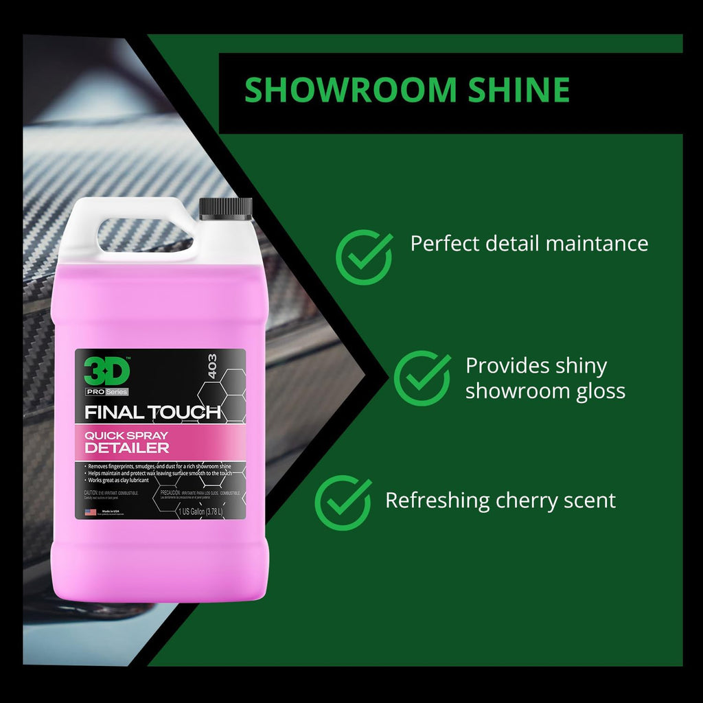 Final Touch Quick Detail Spray - Easy Spray On, Wipe off Showroom Shine 1 Gallon