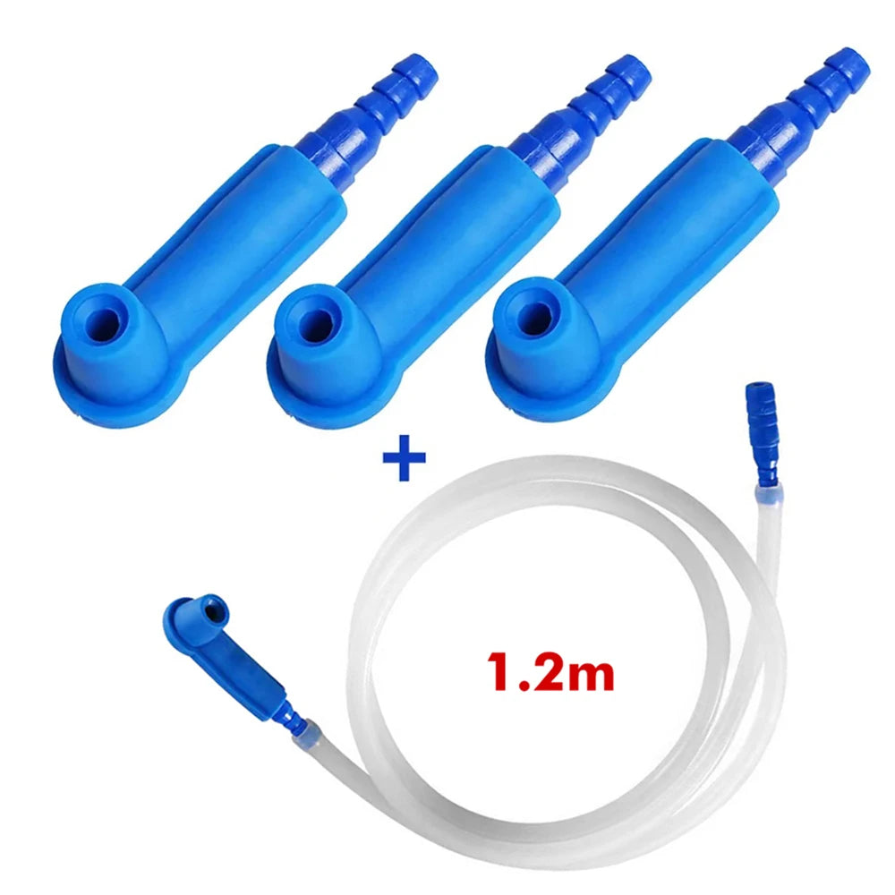 Car Brake Fluid Oil Exchange Pump with 120Cm Oil Pumping Hose Empty Drained Oil Bleeder Auto Brake Oilling Connector Filling