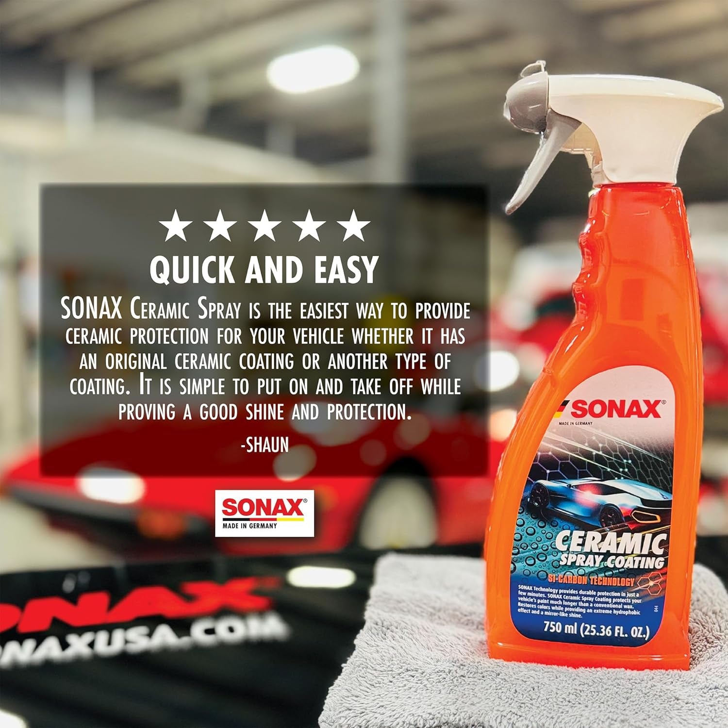 Ceramic Spray Coating 257400 | Durable Ceramic Technology for High Gloss & Protection | Hydrophobic for All Paint Surfaces | Easy to Apply | Long Lasting Shine & Water Repellent Finish | 750Ml