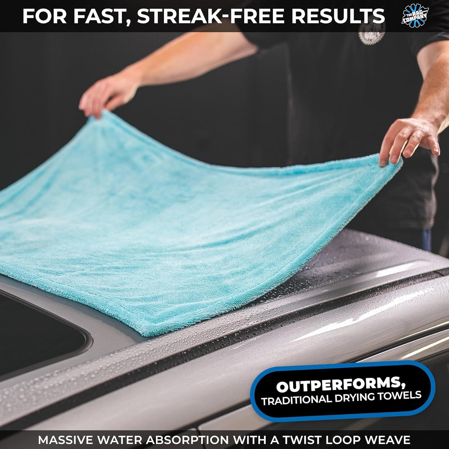 - the Liquid8R - Absorbent 70/30 Blend Microfiber Drying Towel for Cars, Trucks, Suvs, Safe for Detailing + Scratch Free, Twist Loop, 1100Gsm, 25In X 36In, Aqua Blue