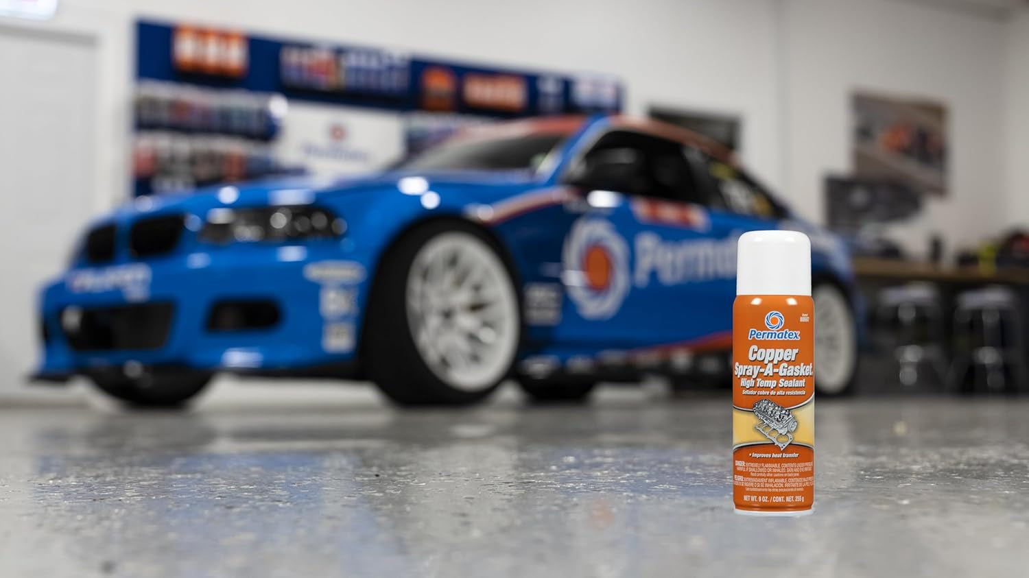 80697 Copper Spray-A-Gasket Hi-Temp Adhesive Sealant, 9 Oz. Net Aerosol Can , Orange
