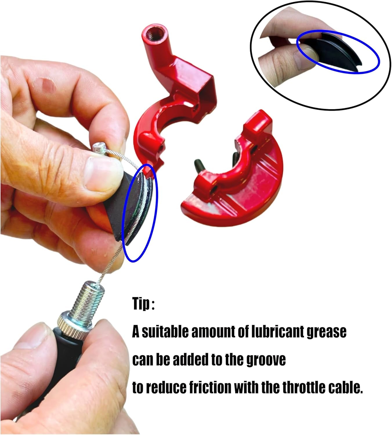 7/8 22Mm Twist Throttle Accelerator Handle Grips for Pit Bike Mini Bike Throttle Cable Kit 4-Stroke Dirt Bike Pocket Bike for 50Cc 90Cc 110Cc 125Cc150Cc 200Cc 250Cc (Red)