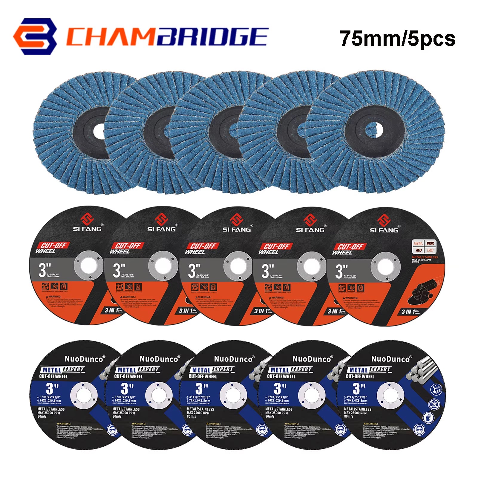 5Pcs75Mm Circular Resin Saw Blade Mini Cutting Disc Grinding Wheel Angle Grinder Accessories Metal Wood Iron Plastic Cutting Saw