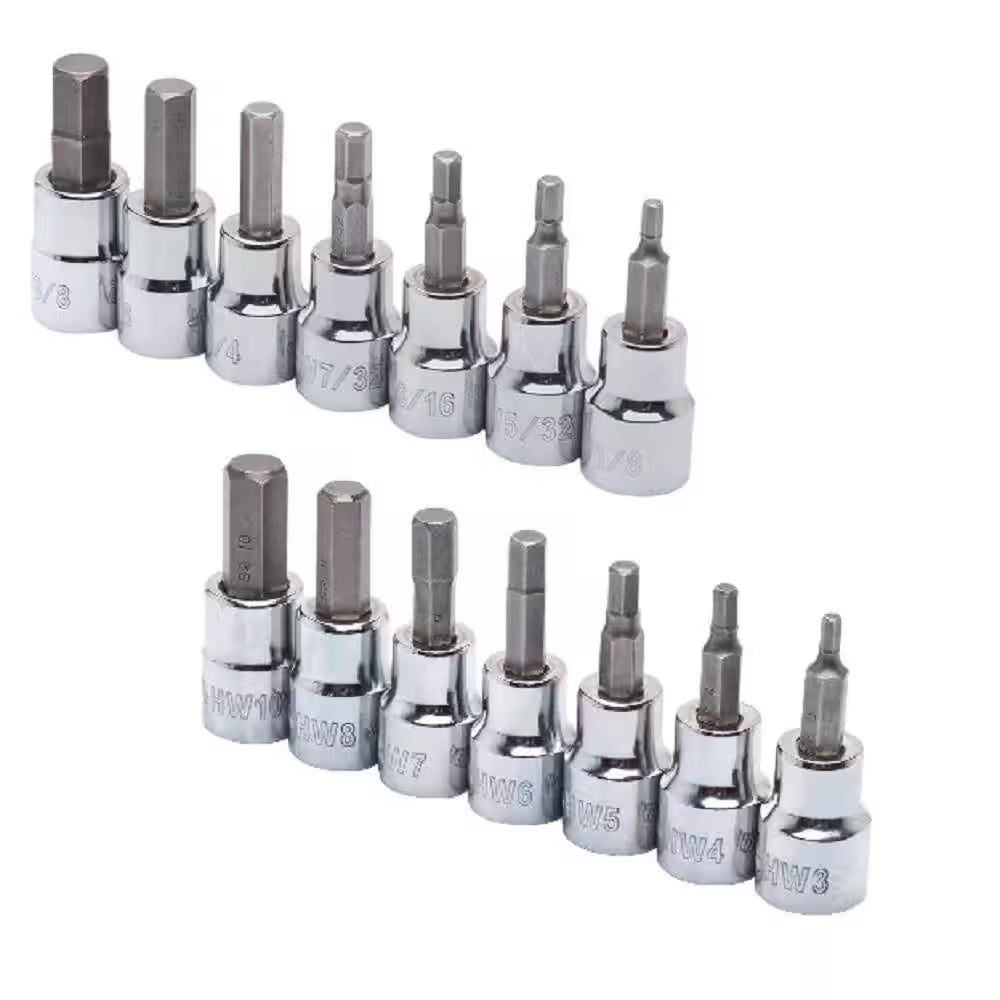 3/8 In. Drive Hex Bit SAE/MM Socket Set (14-Piece)