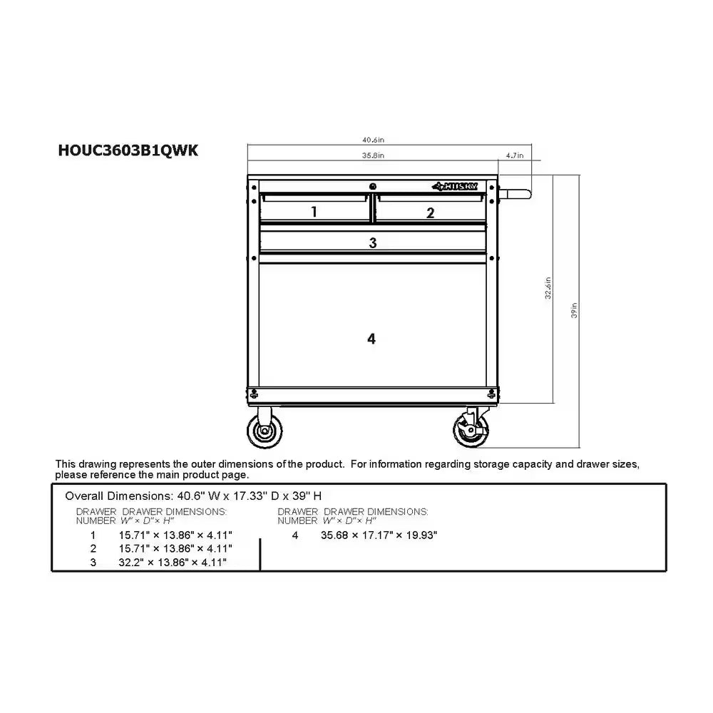 Tool Storage 36 In. W Stainless Steel Utility Cart