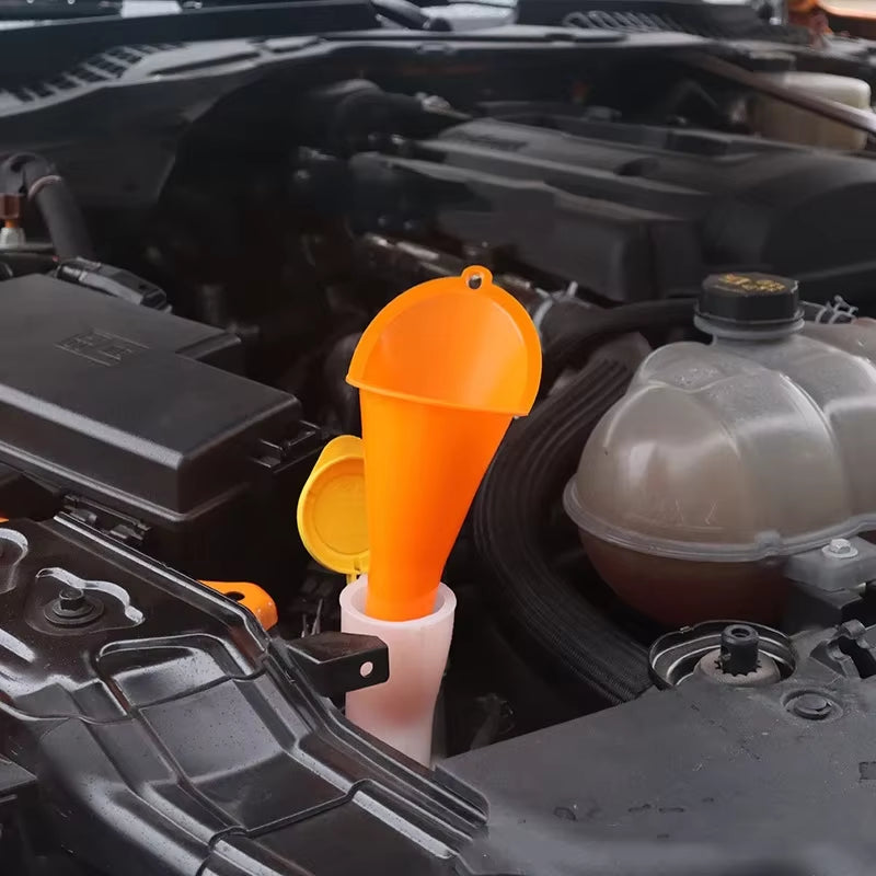 Car Long Stem Funnel Anti-Splash Gasoline Oil Filling Tool Plastic Car Truck Motor Oil Change Refueling Funnel Car Accessories