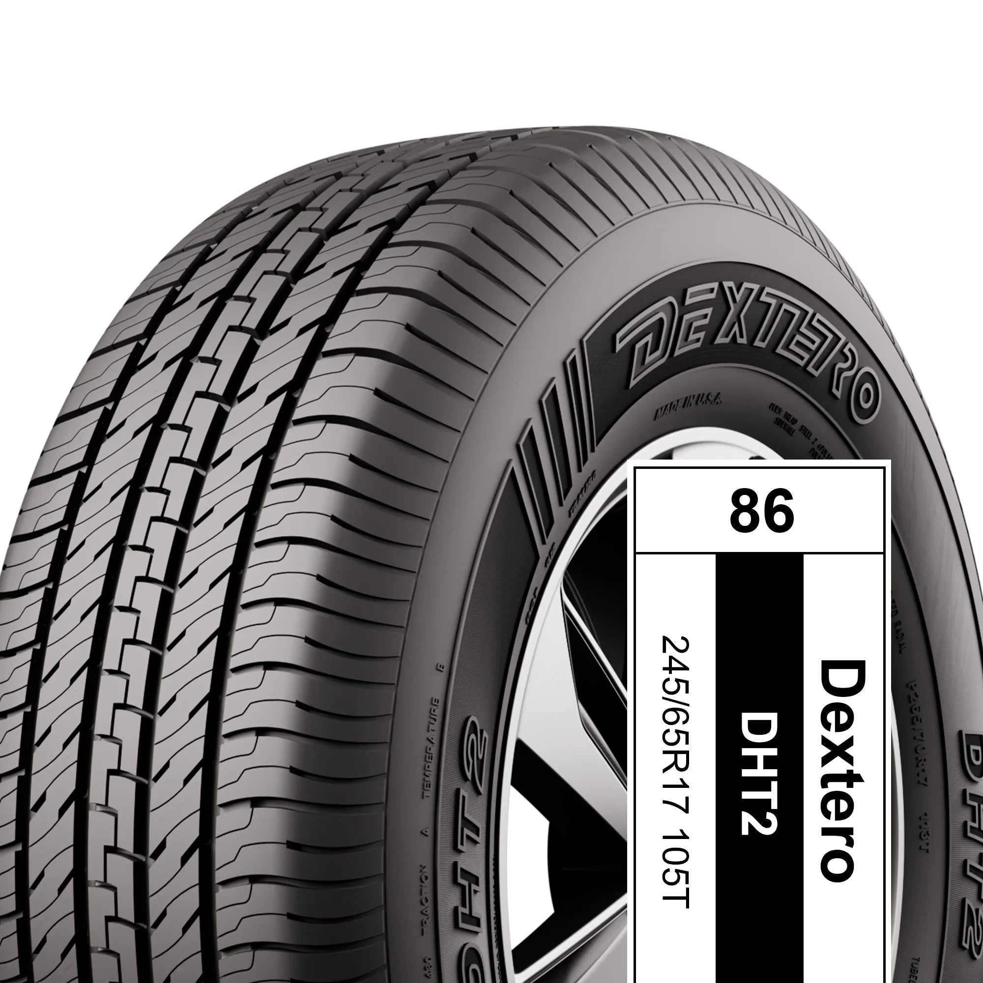 DHT2 Tire P245/65R17 105T Fits: 2004 Jeep Grand Cherokee Overland, 2019 Jeep Cherokee Trailhawk Elite