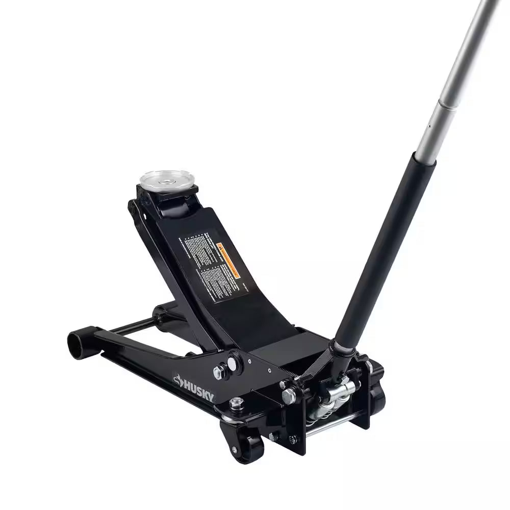 3-Ton Low Profile Floor Jack with Quick Lift with 12 In. 4 Pocket Zippered Tool Bag