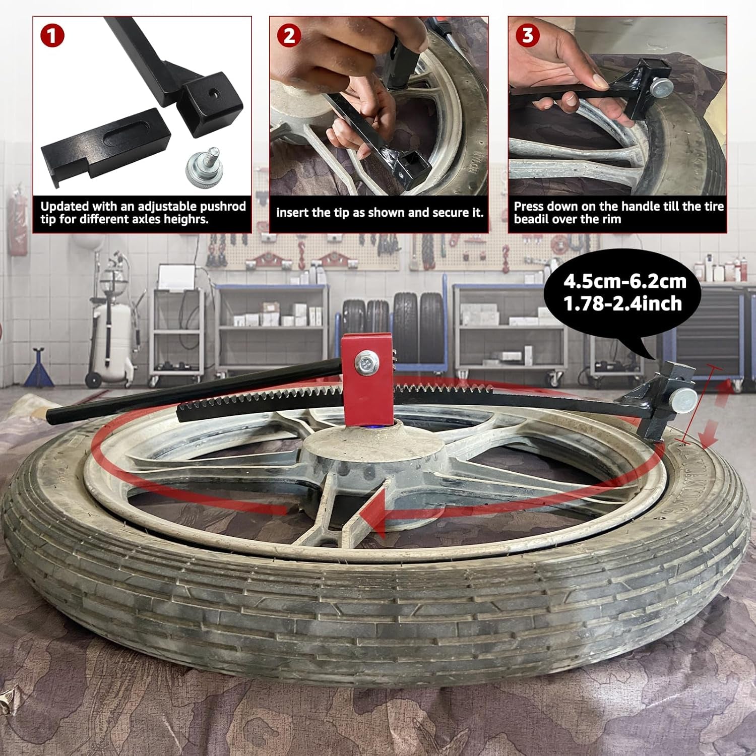 BESTOOL Dirt Bike Tire Changing Kit for Motocross, Enduro and Dirt Bikes - Dirt Bike Tire Changing Tool for 16" to 21" Wheels, Quick Mount without Pinching Tubes - 15/17/20/25Mm Axles