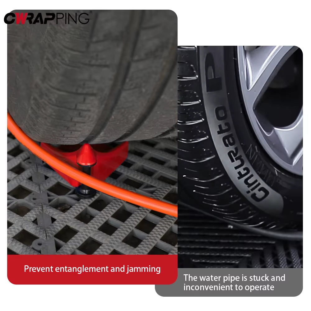 2Pcs Hose Slide Tire Wedge Car Hose Guides Wheel Prevent Auto Detailing Car Wash Tube Anti-Pinch Tools Portable Automotive Tools