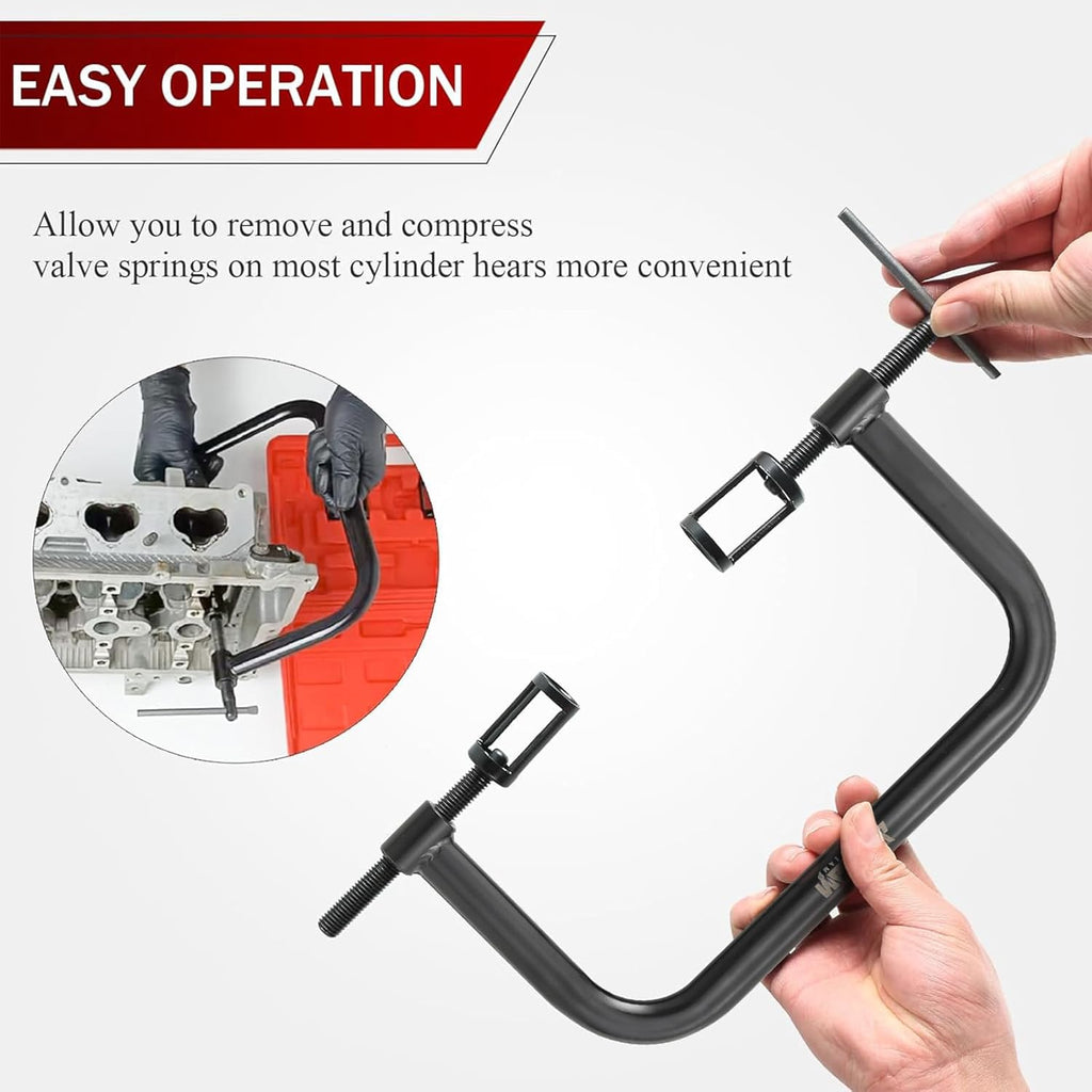 Auto Valve Spring Compressor C-Clamp Tool Kit for Motorcycle, ATV, Car Engines