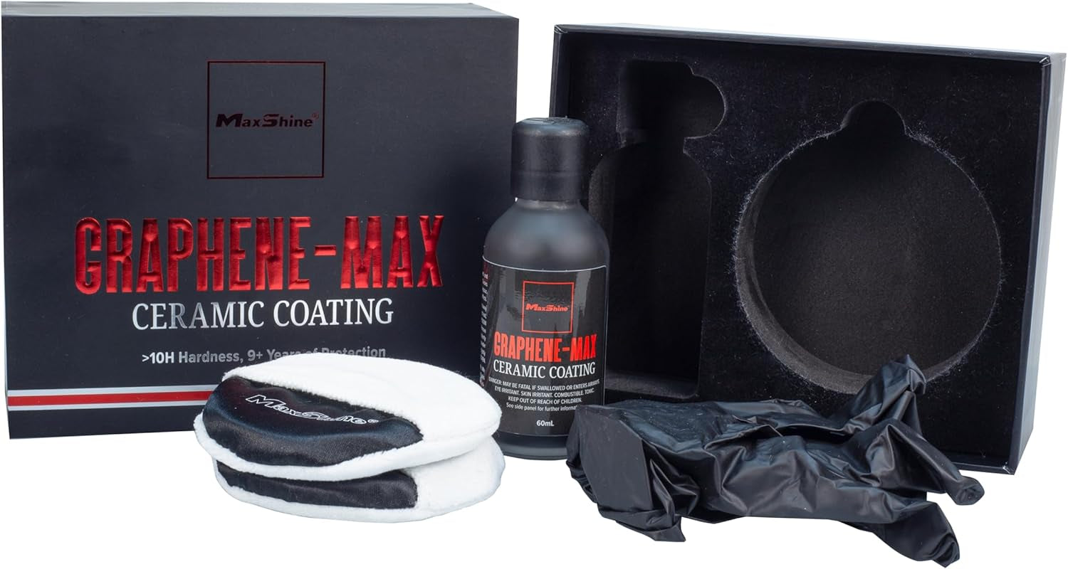 Graphene-Max Ceramic Coating 60Ml | Universal Advanced Graphene & Ceramic Formula | Hydrophobic Car Coating with 9-Year Durability | High Gloss Finish & Professional Paint Protection