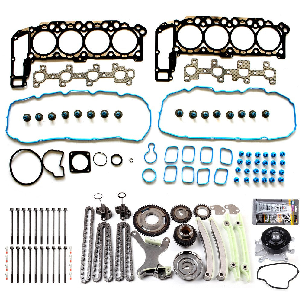 Timing Chain Kit Head Gasket Bolts Set Water Pump for 99-03 Jeep Grand Cherokee