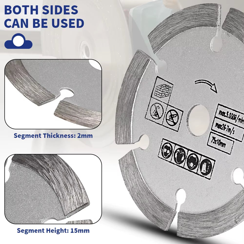 3 Inch Cutting Blade 75Mm Grinding Wheel Blade Angle Grinder Saw Blade for Cutting Tile Ceramic Concrete Marble