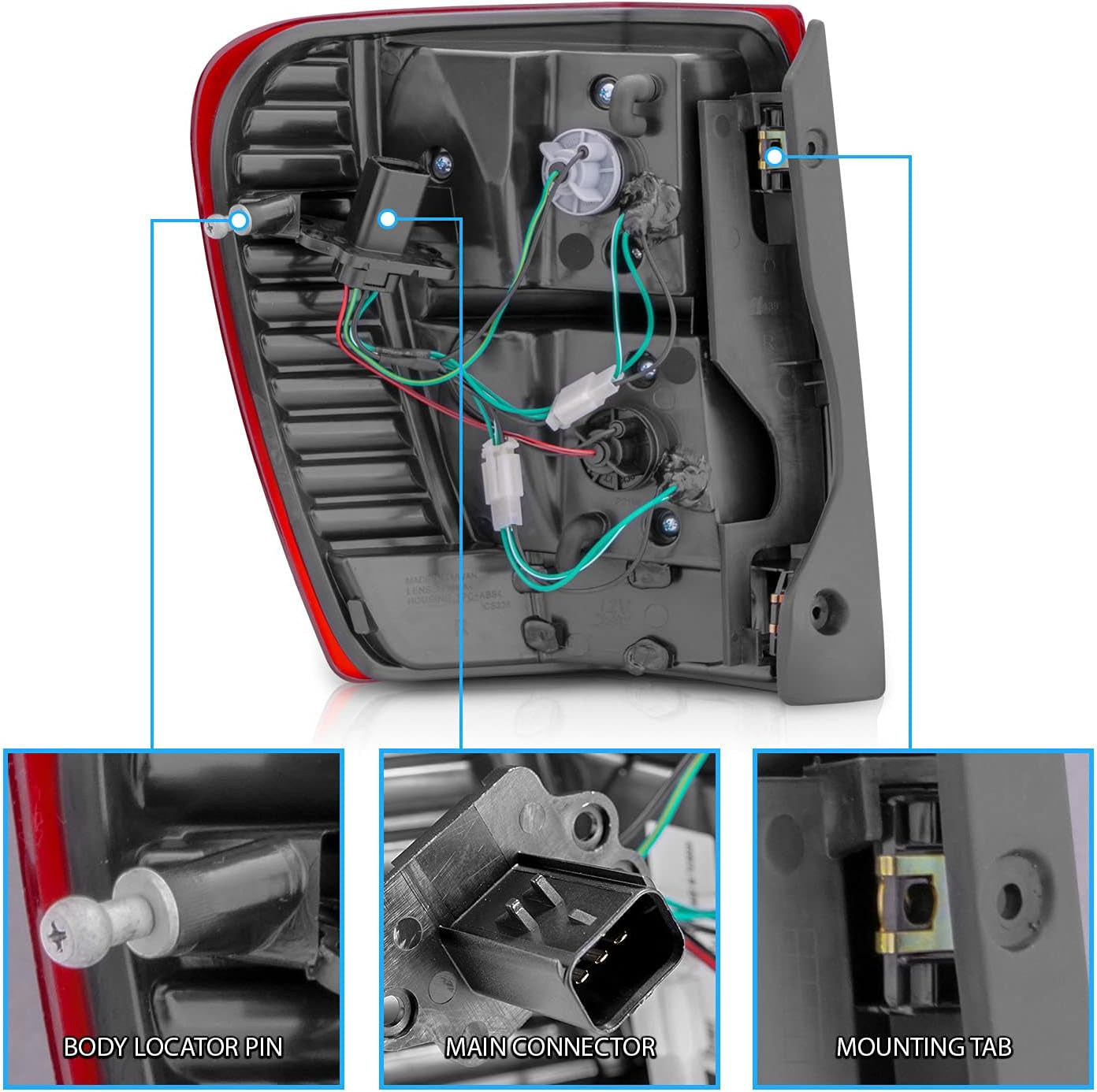 Red/Smoke LED Tail Lights Assembly for 1999-2004 Jeep Grand Cherokee - Passenger and Driver Side